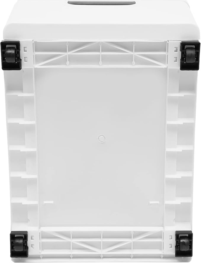 Plastic Storage Cabinet Stackable Storage Cart 5 Drawer Containers Storage Organizer Unit Mobile Stacking Bins [White 11.8"x15.7"x33.1"]