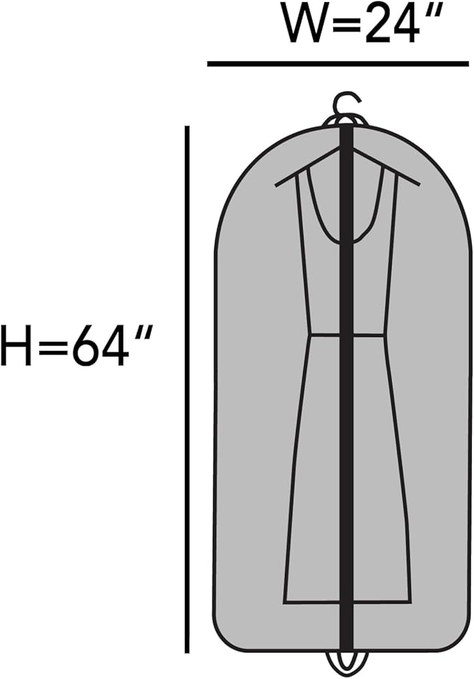 Covermates Keepsakes Garment Bag Set for Closet Storage and Travel – Breathable Suit and Dress Bags with ID Window and Carrying Handles – Heavy-Duty Hanging Wardrobe Protection Set, Grey