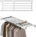 Hershii Tension Shelf Expandable Rod Closet System Heavy Duty Clothes Hanger Adjustable DIY Storage Organizer Freestanding Partitions Shoe Rack