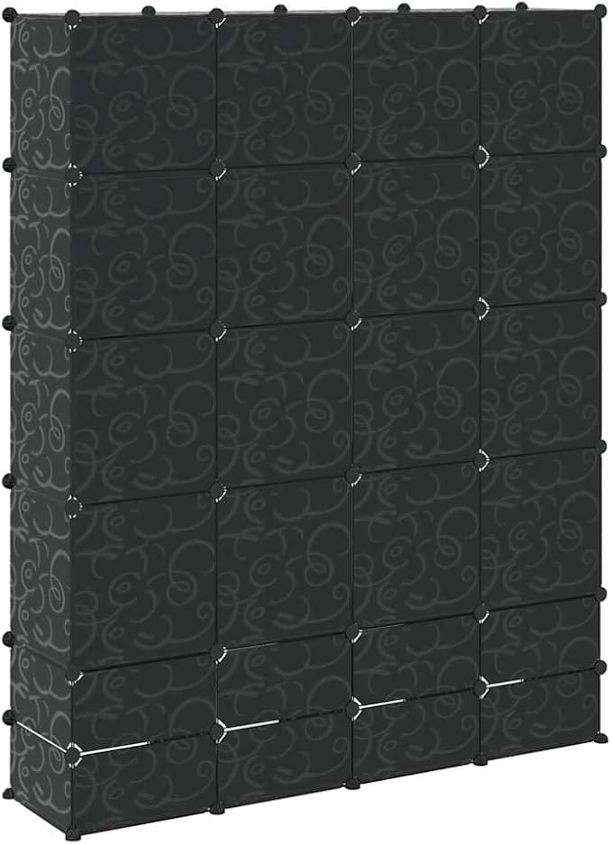vidaXL Modular Storage Black and White Plastic and Steel Wire
