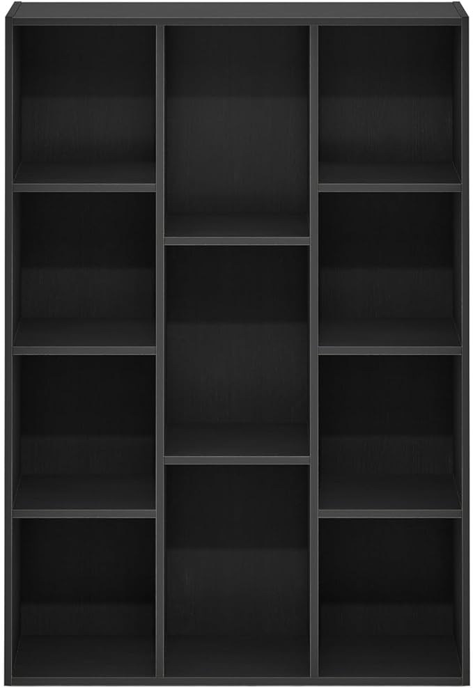 HomeStock Modern Minimalism Cubic Storage Cabinet, Bookcase, Bookshelf Black Wood/11 Cube