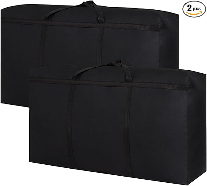 230L Jumbo Moving Bags 2 Pack Dorm Packing Black Heavy Duty Reusable Comforter Oxford Cloth Size Waterproof Storage Bags