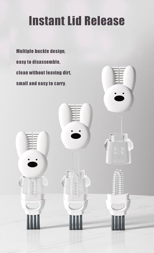 3 in 1 Cup Lid Gap Cleaning Brush Set, Multifunctional Insulation Bottle Cleaning Tools, Mutipurpose Tiny Silicone Cup Holder Cleaner, Home Kitchen Cleaning Tools