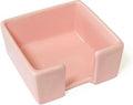 Ceramic Sticky Note Holder, 3 x 3 Sticky Note Dispenser, Pink | Notepad Holder for Desk, Office Essentials Organizer, Desk Organizers and Accessories