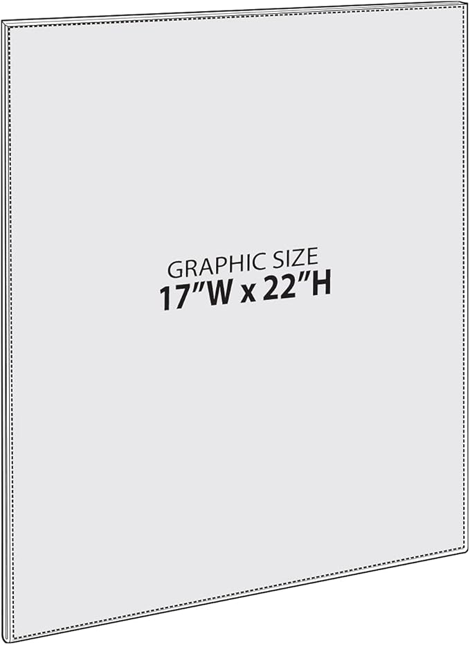 Azar Displays 122039 17-Inch W by 22-Inch H Wall Mount Acrylic Frame Pack of 10 - Clear Acrylic Wall Frame with Sticky Back - Floating Wall Sign Holder - Adhesive Office Sign - Frameless Picture Frame