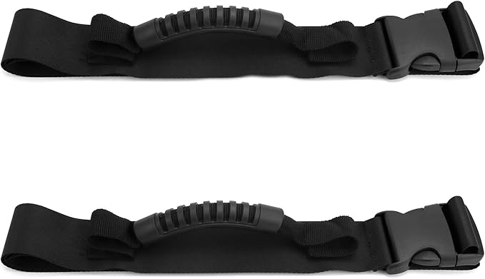 QWORK Carrying Strap with Handle, 2 Pack Heavy Duty Ordinary Luggage Lashing Strap Holder for Safe Moving and Lifting and Carrying of Heavy Cases, Groceries, Luggage
