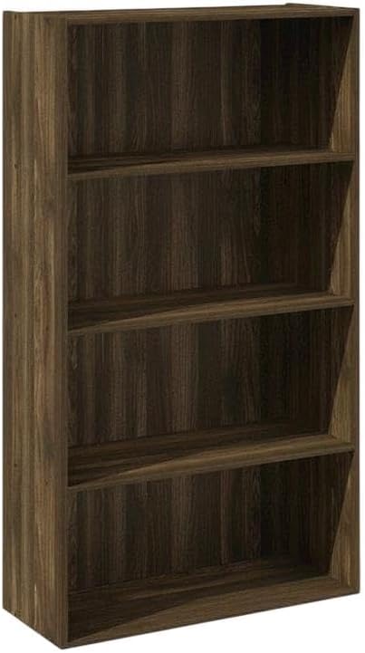 Furnifact Columbia Walnut Bookcase with Wooden Construction, Stylish Storage for Living Room or Office, Durable and Modern Design