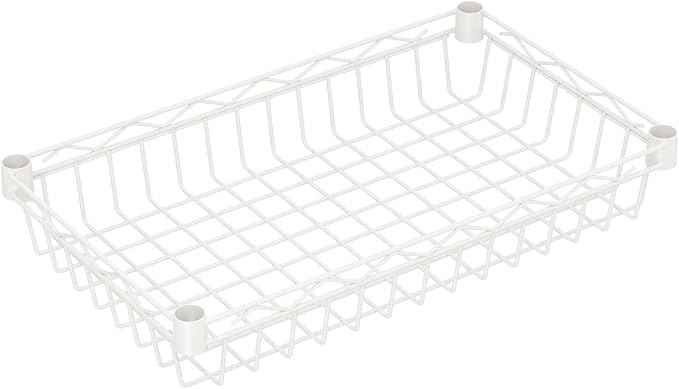 SINGAYE 6 Tier Shelf Wire Shelving Adjustable Storage Shelves Basket Rack | Adjustable Shelves with Wheels Metal Storage Unit Closet Bathroom Organizers Pantry Kitchen Garage Laundry Room White