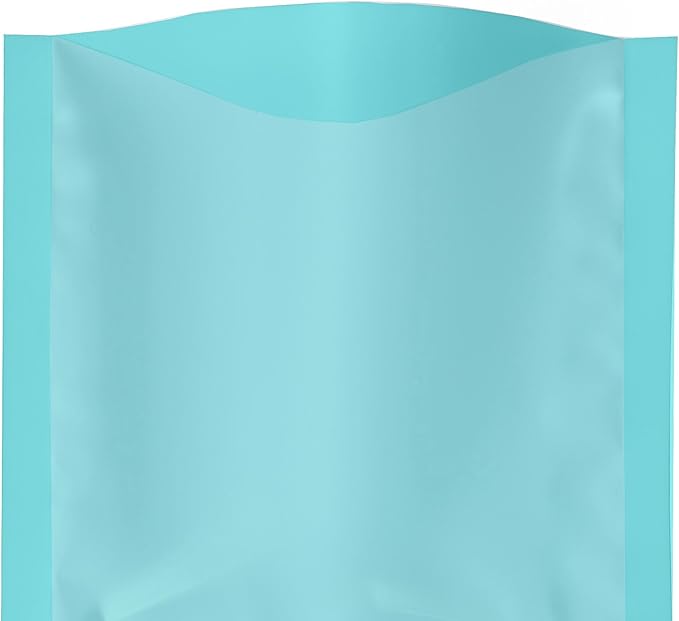 100PCS Customized Vacuum Heat Seal Bag,Open Top Packaging Bag with Clear Front,Single Color Printing for Logo/Text/QR Code (Blue, 10 * 15CM/4.0"*6.0"-100PCS-One Color Print)
