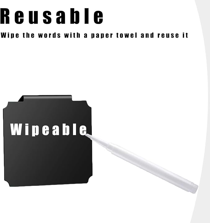14 Plastic Basket Labels Clip On Set - Removable Bin Labels Clip On with 2 Chalk Markers for Basket Pantry Organization Box