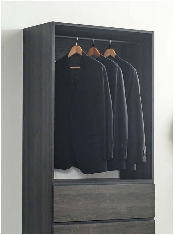Maykoosh Closet System Organizer - Customizable Walk-in Wardrobe Storage Black/Model D 1 Closet