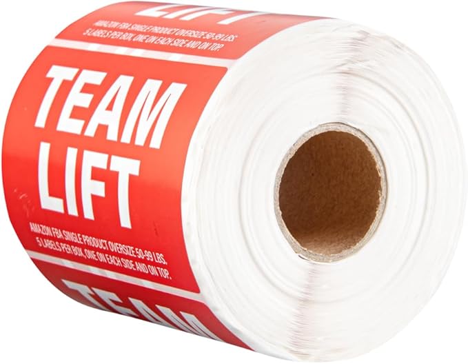 Restaurantware Label Tek 3 x 2 Inch Packaging Stickers 500 Premium Shipping Labels - Team Lift Sustainable Red Paper Inventory Stickers High-Visibility with Strong Adhesives