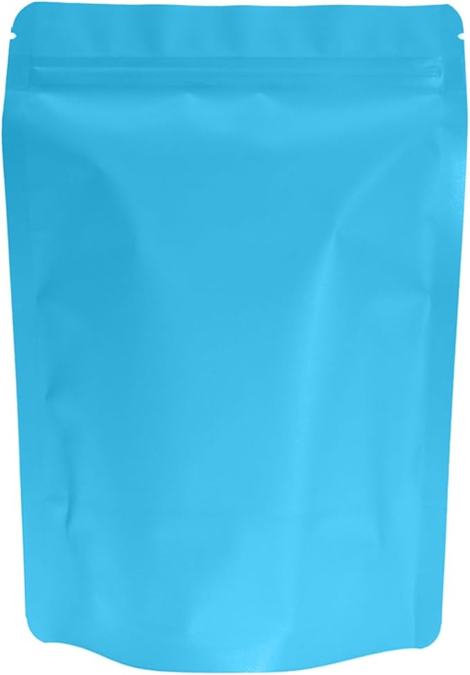 100PCS Smell Proof Resealable Pouch Bags,ULIFESTAR Aluminum Foil Flat Food Storage Bag,Sealable Pcsaging Zipper Pouches with Tear Notches for Pcsaging Lipgloss,Jewelry,etc(14*20cm/5.51*7.87",Blue)
