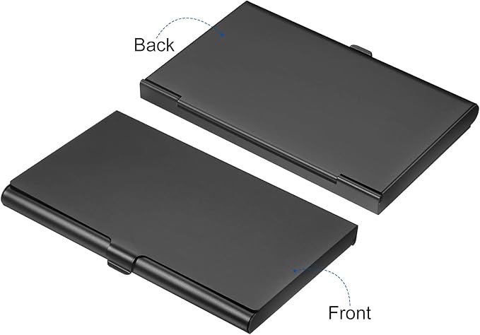 PATIKIL Business Card Holder, Aluminum Alloy Flip Cover Slim Name Cards Case for Women Men, Black