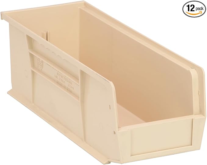 Quantum Storage QUS234 Ultra Stack and Hang Bins - 14-3/4" x 5-1/2" x 5" - 12 Pack