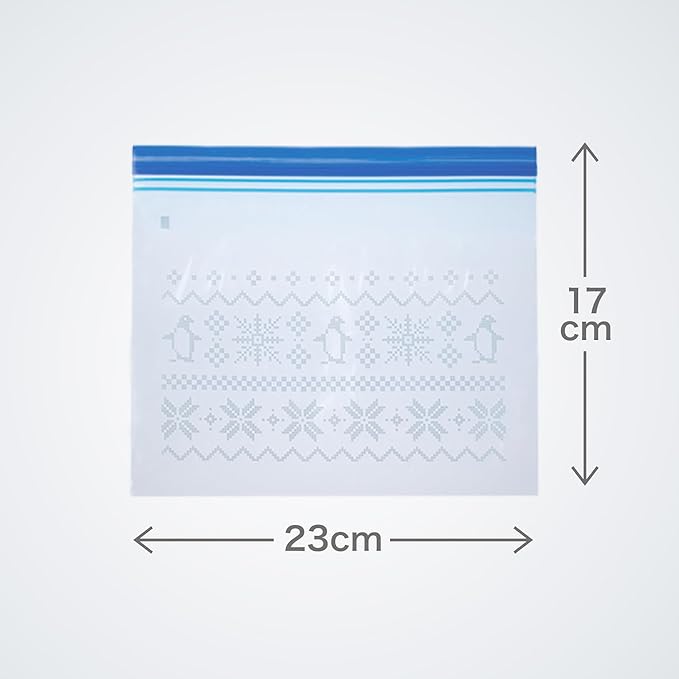 Ube Film JUST STOCK JS-02 Freezer Bag, Medium, Scandinavian Pattern, Nordic Pattern, Pack of 20, 3, Refrigeration, Freezer, Microwave Defrost, Food Storage, Zipper Bag