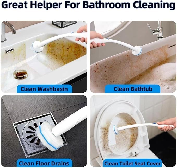 Disposable Toilet Brush Replacement Heads | Snap-on toilet brush heads fit most standard wand handles for quick everyday bathroom cleaning,50 Count