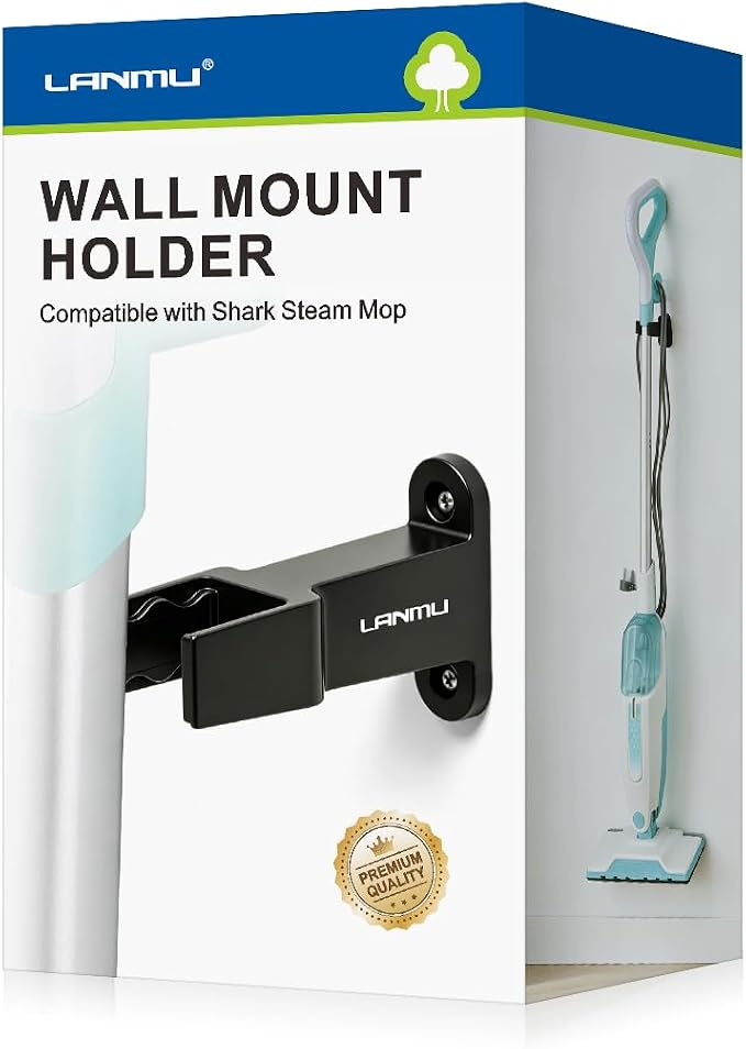 LANMU Wall Mount Holder Compatible with Shark Steam Mop Models S8001, S8002BRN, S8201,S2001, S3501, S1000, Space-Saving Storage Rack