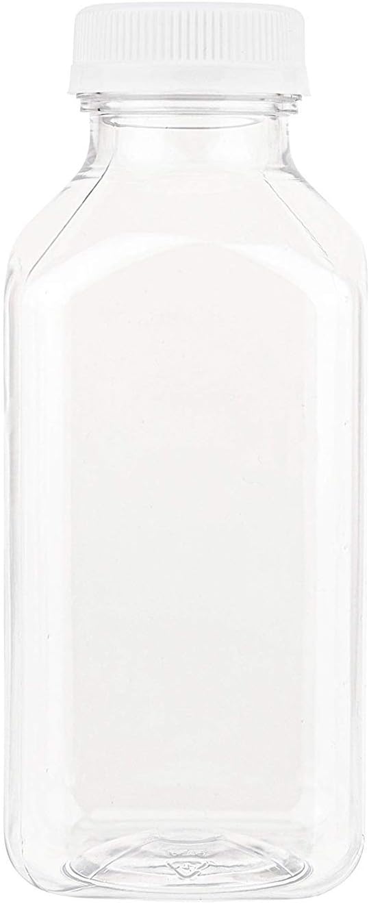Diplastible Disposable Plastic Juice Bottles-16 Oz with Lids | 24 Pack | for Water, Orange Apple Lemon Juicing, Smoothies, Milk, Reusable, BPA Free, Tamper-Proof Caps, Catering, Takeout