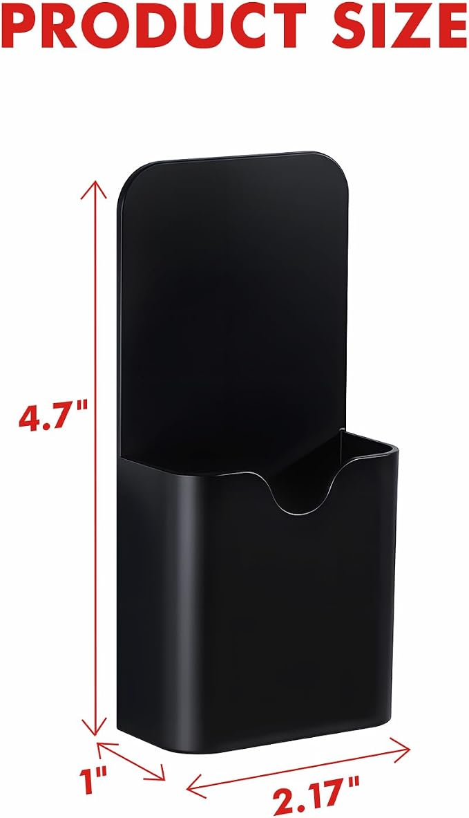 BEYGORM 4 Pack Magnetic Pen Holder for Whiteboard, Upgraded with a 1.5mm Thick Backing to Hold Dry Erase Markers. Ideal for Classroom, Office, Refrigerator, and Locker (Black)