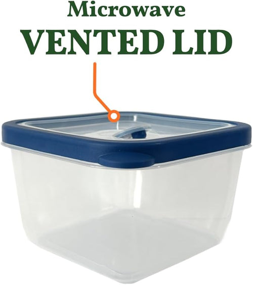 10-Piece Food Storage Containers with Vented Lids, Airtight and BPA Free, Stackable, Microwave, Freezer, and Dishwasher Safe (Blue)