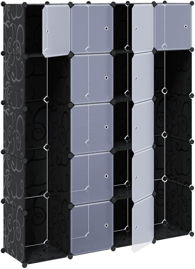 vidaXL Modular Storage Black and White Plastic Large Modular