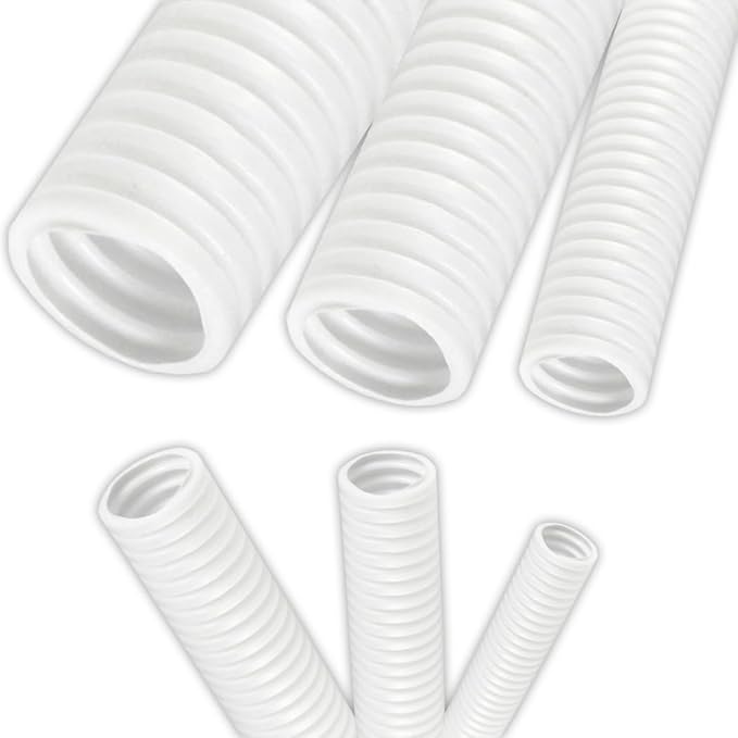 Electriduct 2" Polypropylene Non-Slit Wire Loom Corrugated Flexible Conduit - 100 Feet - White