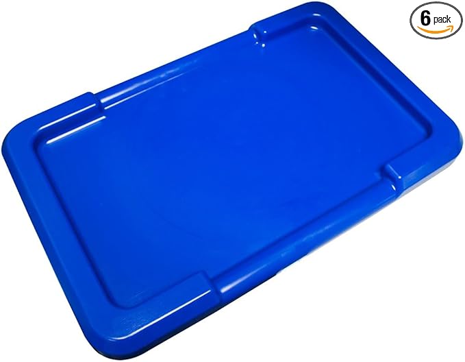 ULTRASOURCE Poly Tote Lid, Blue, Food Approved Bundle of 6 Lids