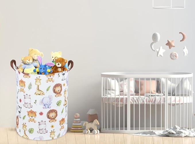 Kids Laundry Hamper,Baby Laundry Basket Animal Storage Baskets for Kids Room Decor,Nursery Hamper,Bedroom,Toy Organizer,(Cute Animal)