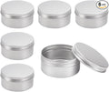 BENECREAT 6 Pack 6.8 OZ Tin Cans Screw Top Round Aluminum Cans Screw Lid Containers - Great for Store Spices, Candies, Tea or Gift Giving (Platinum)