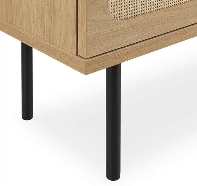 Furnifact White Wood TV Stand, Contemporary Living Room Media Console with Ample Storage Space, Sturdy Construction and Clean Modern Design