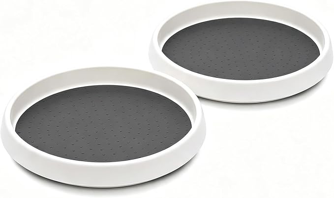 P PRETIRENO Lazy Susan Turntable Organizer, 10 Inch 360° Rotating Tray for Kitchen Cabinet, Pantry, Countertop, Fridge - Non-Skid Spice Rack Storage for Bathroom, Vanity, Makeup