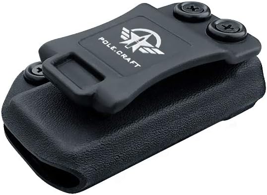 POLE.CRAFT IWB/OWB Magazine Holster Kydex - Mag Carrier Fits: 9mm .40 Double Stack / 9mm .40 Single Stack - P365 1911 Glock 19 19X 17 26 27 28 43 22 23 25 26 27 31 32 33 34 35 37 38 Glock43X .. Mag