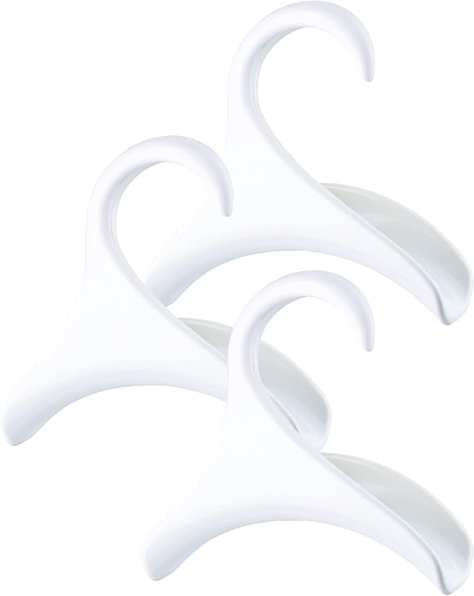 Bag-a-Vie Purse Hanger for Closet - Handbag Organizer Hooks for Hanging Bags & Purses, Protecting Bag Shape & Organizing Space (6 Hangers, White Plastic)