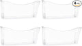 EASEPRES 4 Pack Clear Single Pocket Hanging File Organizer, Plastic Wall Mount Paper Mails Magazines Holder, Mounted Folder Bins for Office, School and Home, 13.85x3.14x6.88 inches