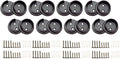 QCAA Heavy Duty Solid Metal Pole Socket Set, 1-3/8'', Matte Black, 8 Pairs, Made in Taiwan