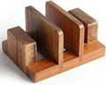 ZUJJAFY Cutting Board Holder, Acacia Wood Cutting Board Organizer for Cabinet, 3 Slot Chopping Board Stand for Countertop