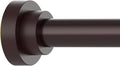 Thestoa Brown Shower Curtain Rod Adjustable 43-92 inch, 1"Diameter Spring Tension Curtain Rod No Drill, Anti-Rust Non-Slip Shower Rod for Bathroom Tension Rod