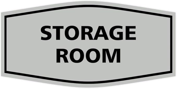 Signs ByLITA Fancy Storage Room Sign (Lt Gray) - Medium 5 Pack