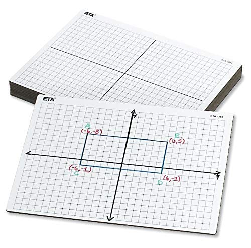 hand2mind XY Coordinate Grid White Boards for Students, Grid Board for Graphing, Dry Erase Boards, Portable Whiteboard, School Supplies, Classroom Supplies (Pack of 30)