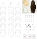 LINFIDITE 15 PCS Baseball Hat Rack Hanger Holder Organizer Multi Hook Wall Mounted Over Door Cap Display Storage Rack Cap Holder, Closet HangingStorage Rack w Hanging Hook White