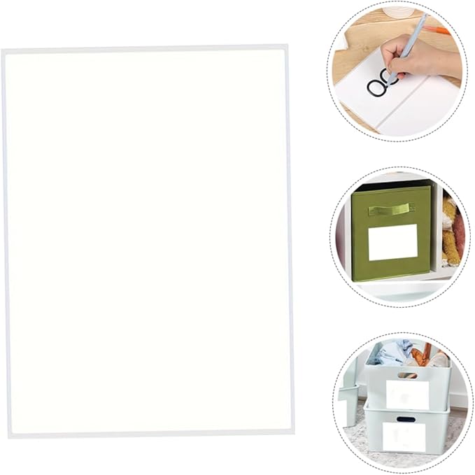 VILLCASE 25 Sheets Glossy White Vinyl Sticker Paper Shipping Labels for Storage Bins Rectangle Stickers for Kitchen