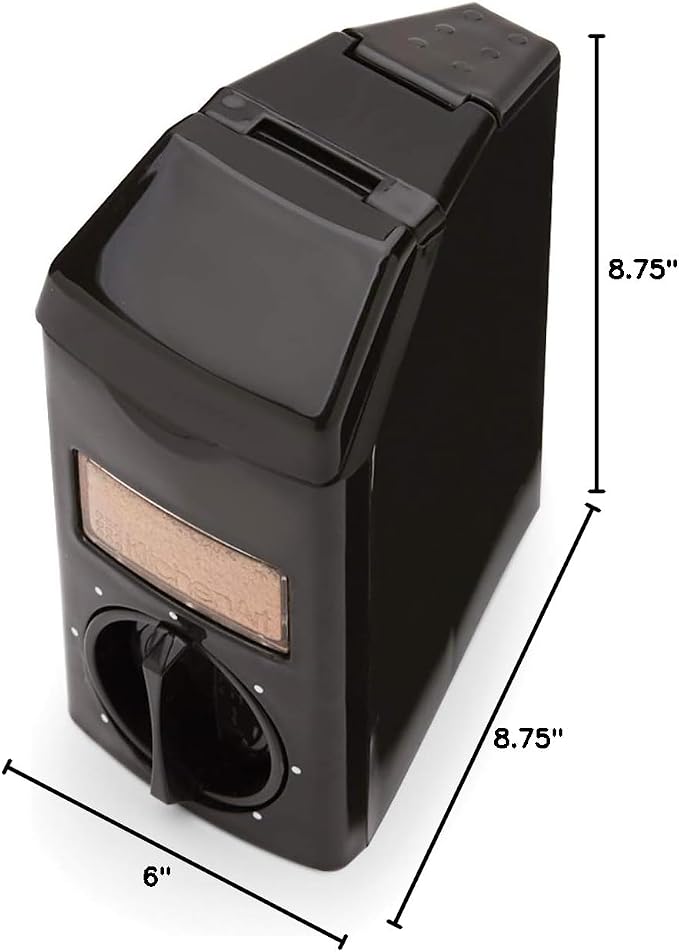 Kitchen Art Spice Rack Select-A-Spice Auto-Measure Carousel 12 Compartments Black 8.75 x 8.75 x 6 inches | 12 Spice Canisters | 55 Labels Included | Revolving Spice Rack | Each Jar Dispenses 1/4 Teaspoon With Each Twist | Mountable