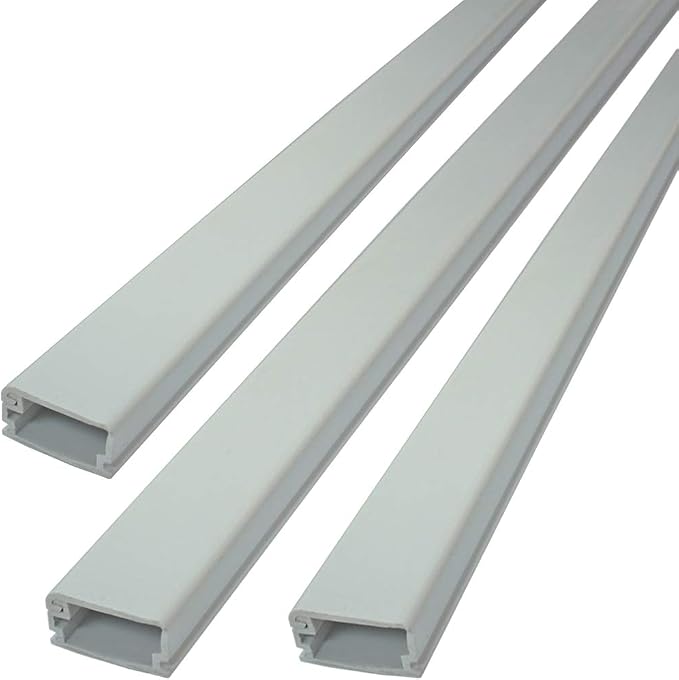 Electriduct Medium Latching Cable Raceway (500 Series) - 5 Feet - Beige | 3 Sticks (15 Feet Total)
