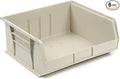 Akro-Mils 30250 AkroBins Plastic Storage Bins, Space-Saving Stackable Bins for Garage, Pantry, Craft Organization, 15" x 16" x 7", Stone, 6-Pack