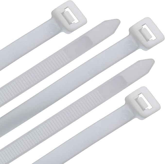 Superun Clear Zip Ties 24 Inch 120 Lbs White Cable Ties 50 Pack | Self-locking,Width 0.3",Max Bundle Diameter 6.7",Industrial Grade,fireproof,Heavy duty,For indoor and outdoor