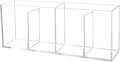 Clear Makeup Brush Organizer,Acrylic Cosmetic Brushes Storage Holder with 4 Slots,Pencil Pen Holder for Desk,Desk Organizer and Accessories for Vanity