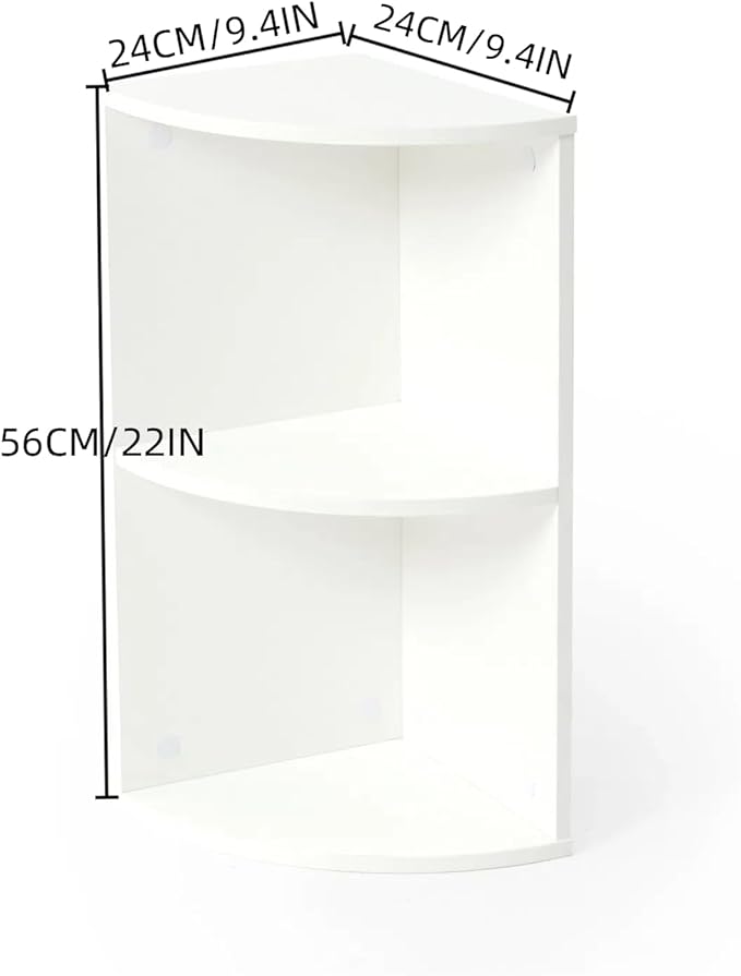 FurnitureR Basics Corner Storage Organizers - can be Combined Freely, Freestanding Open Storage Cabinet Shelf, Stackable Cubby Shelf for Living Room Bedroom Guest Room Office Dorm Kids Room, White