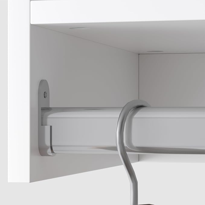 Modular Closet, 46" Wide Organizer with Tower and Drawers, Wood Tower Storage for Walk-In Closets, Wall-Mounted Wardrobe Organizer, White