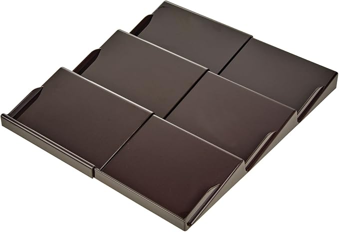 mDesign Expandable Plastic Deluxe Spice Rack, Drawer Organizer for Kitchen Cabinet Drawers, 3 Tier Slanted for Spice Jars, Food Seasoning Bottle Storage, Ligne Collection - Bronze